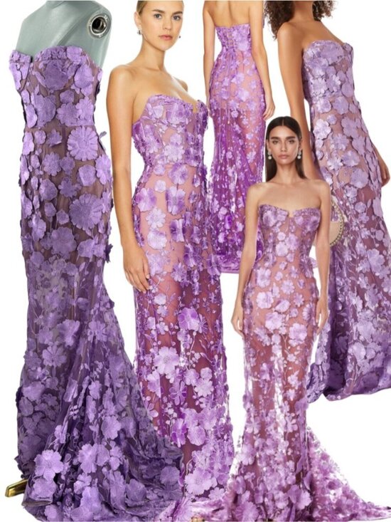 Bronx and Banco Dresses & Skirts - 🆕 BRONX & BANCO 🧿 NWOT Jasmine Floral Embroidered Gown, Lilac - Sz M US 6